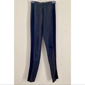 Black Leather Leggings with Zippers